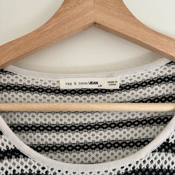 Rag & Bone Quinn Striped Knit Cold Shoulder Sweater - Picture 4 of 8